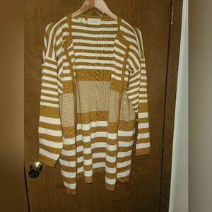 Vintage Arlando yellow and white Cardigan wool blend size large